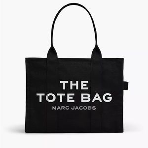 Marc Jacobs Black Canvas 'The Tote Bag' with White Logo
